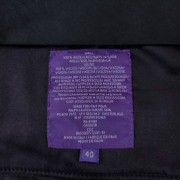 Ralph Lauren Purple Label Mens Size 40(41)x30 Charcoal Flat Front Pants Trousers - Picture 12 of 15